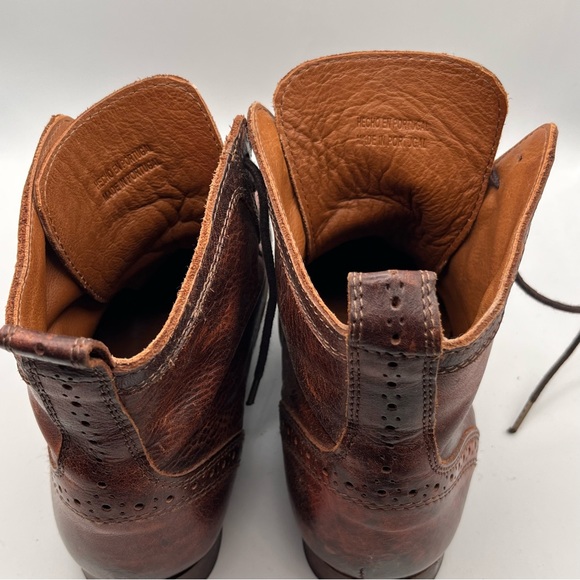 **RARE** VINTAGE MASSIMO DUTTI ALL LEATHER LACE UP ANKLE BOOTS - Picture 12 of 14